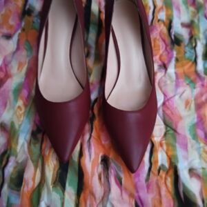 Burgandy Red Toe Bottom Heels